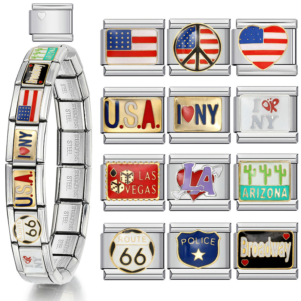 Jewelry Making New York - Pulsera italiana Y2K de acero inoxidable,