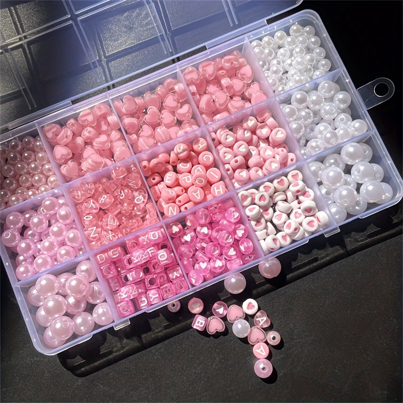 Jewelry Making Beginners - Caja de Alfabeto Rosa de 10