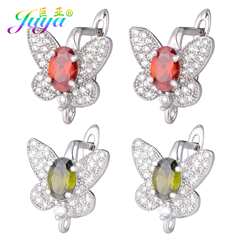 Jewelry Making Earring Supplies - Juya-pendientes de mariposa chapados en oro