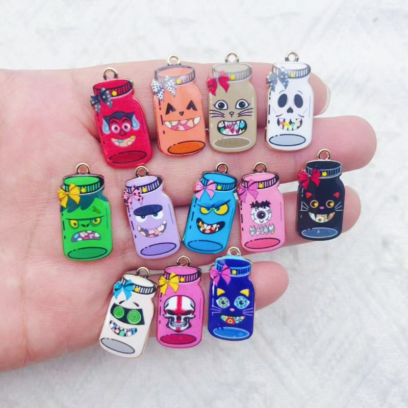 Jewelry Making Pendants - 12 colgantes de botella impresos en