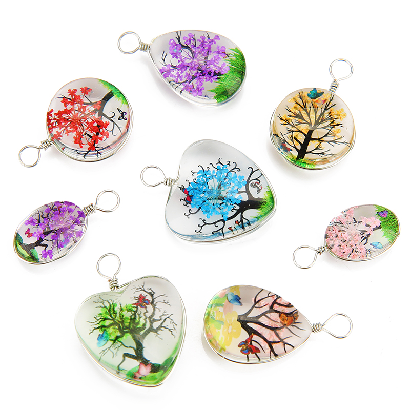 Jewelry Making Beginners - 5 uds árbol colorido cristal pendiente