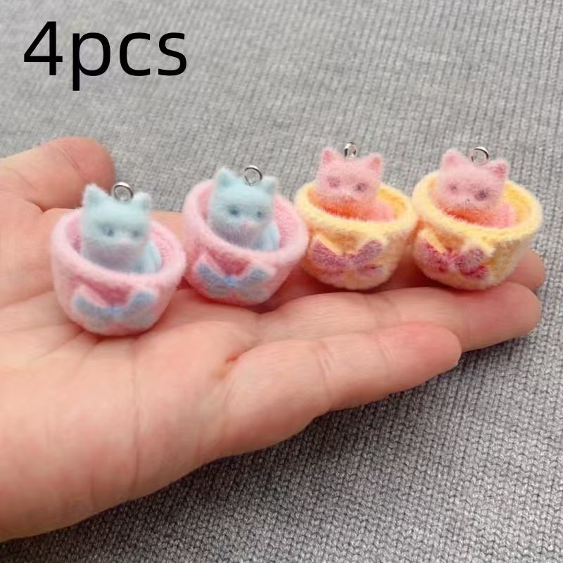 4 colgantes de gato de resina  - Jewelry Making Pendants reseña y precio