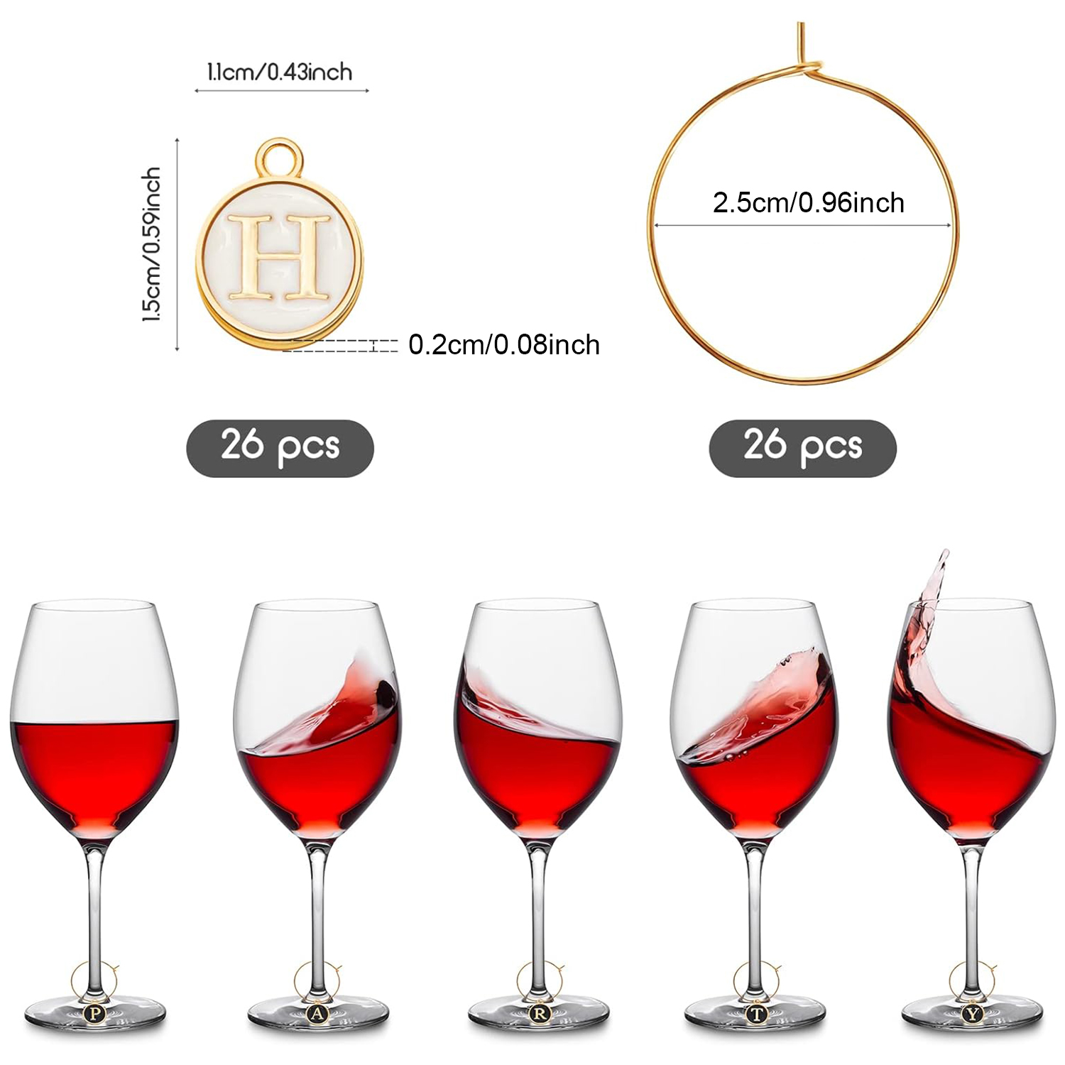 26 Uds. De dijes de vino para  - Jewelry Making Glasses reseña y precio