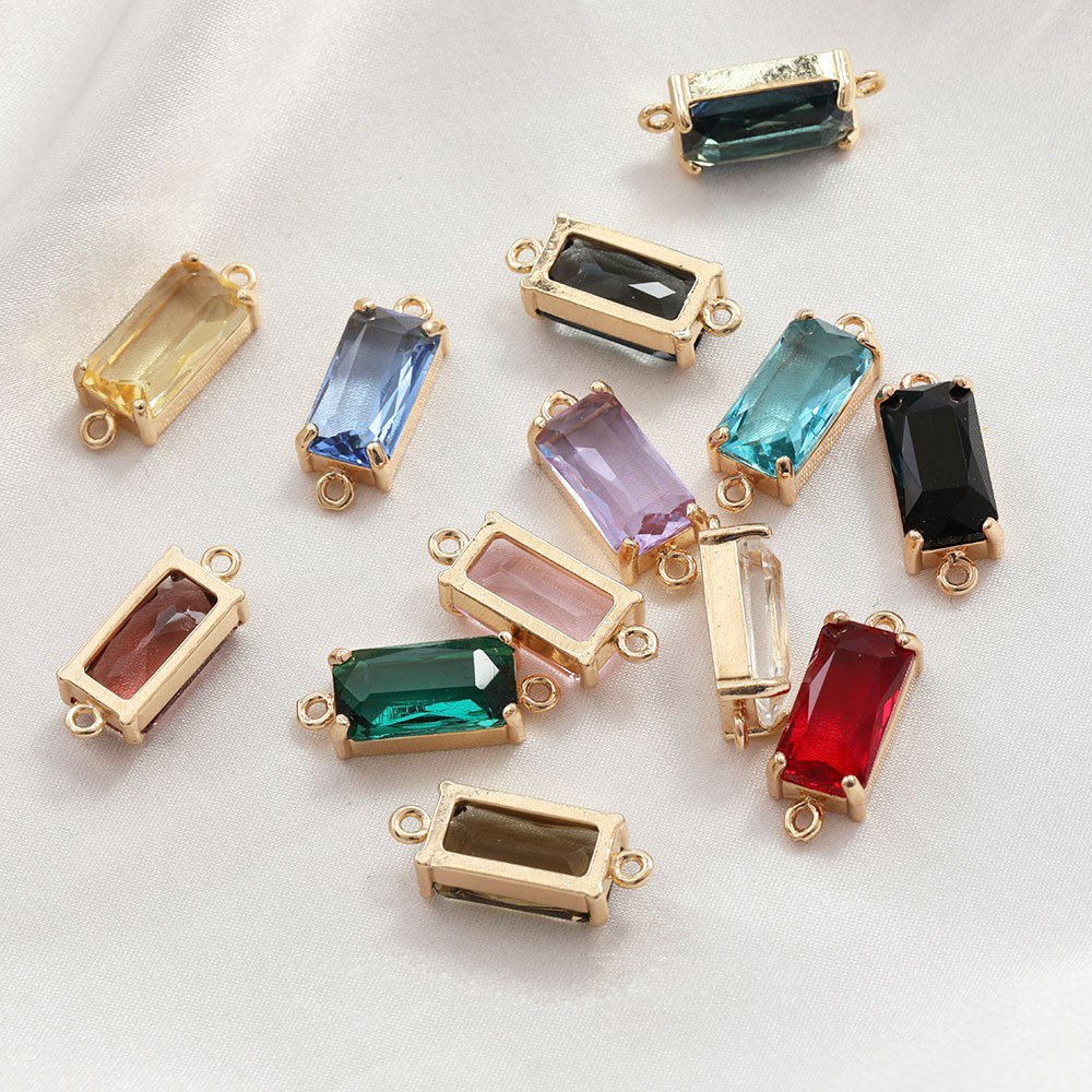 4PCS Glass Rectangle Connector - Jewelry Making Glasses reseña y precio