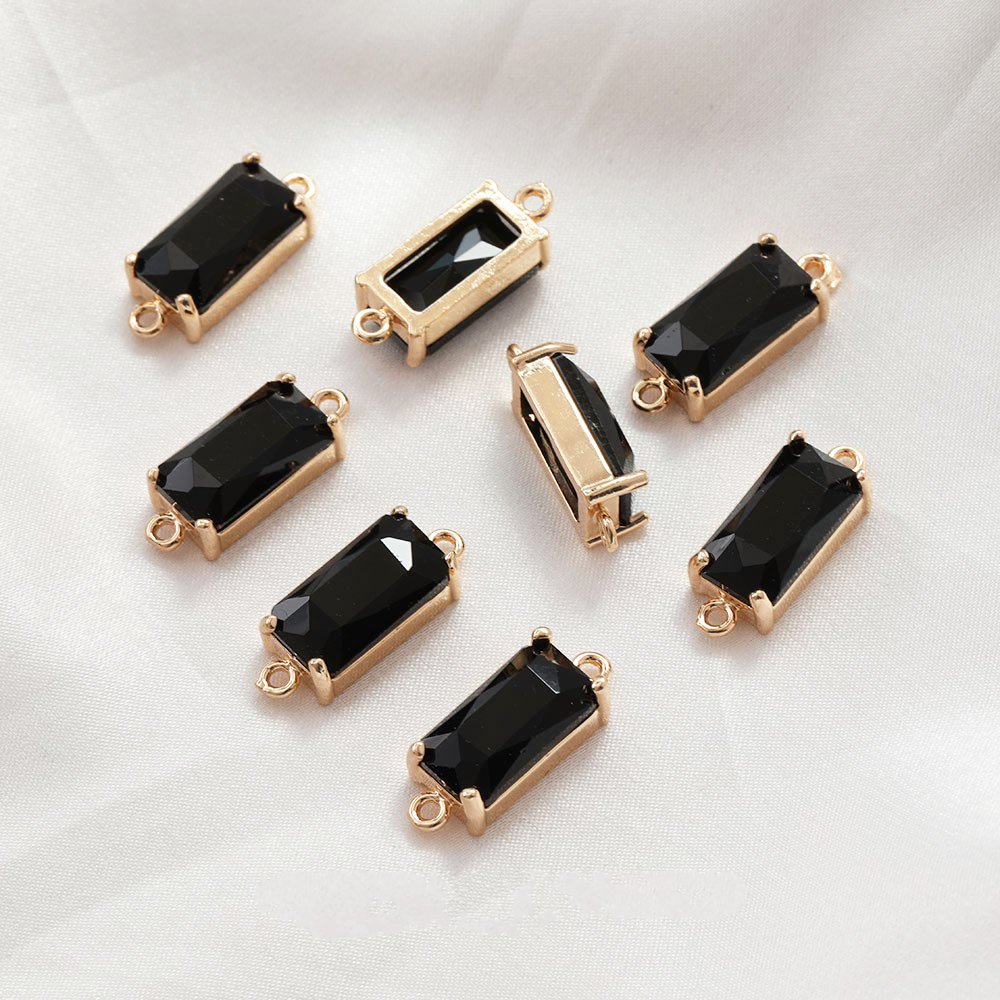 4PCS Glass Rectangle Connector - Jewelry Making Glasses reseña y precio