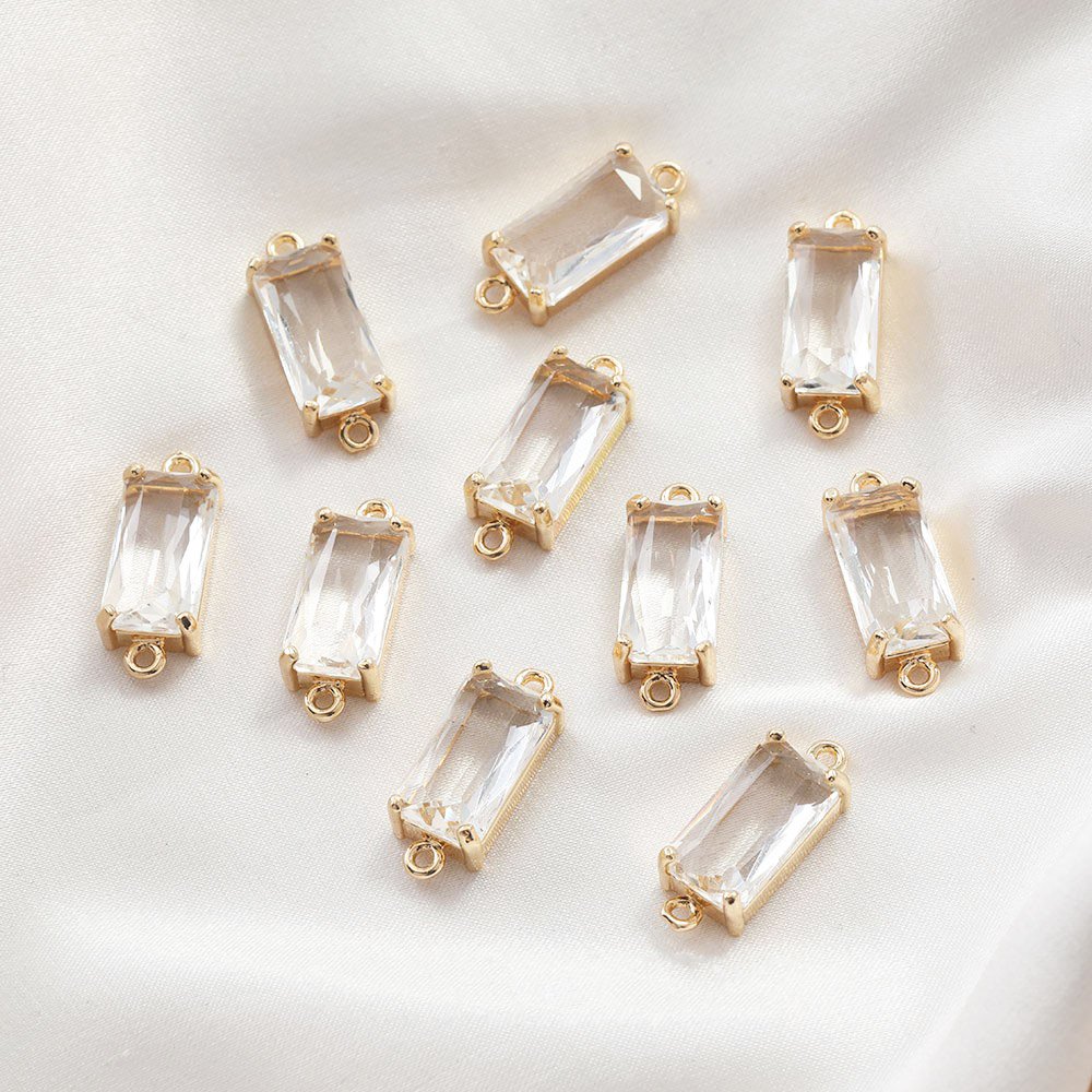 4PCS Glass Rectangle Connector - Jewelry Making Glasses reseña y precio
