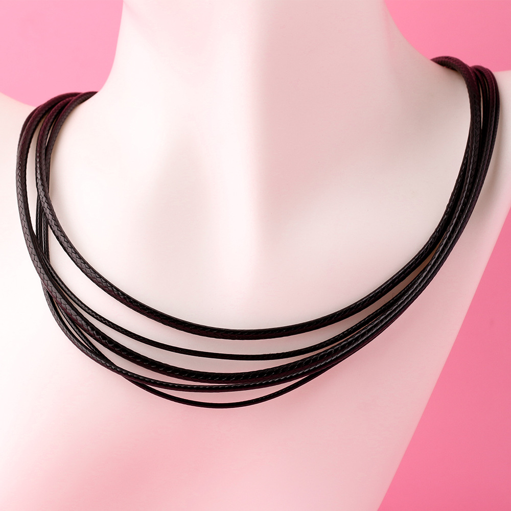 Cordón de Cuero Trenzado Negro - Jewelry Making In La reseña y precio