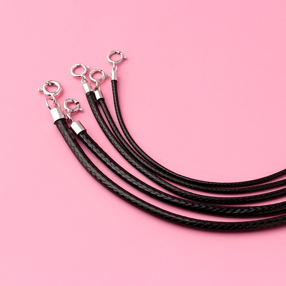 Cordón de Cuero Trenzado Negro - Jewelry Making In La reseña y precio