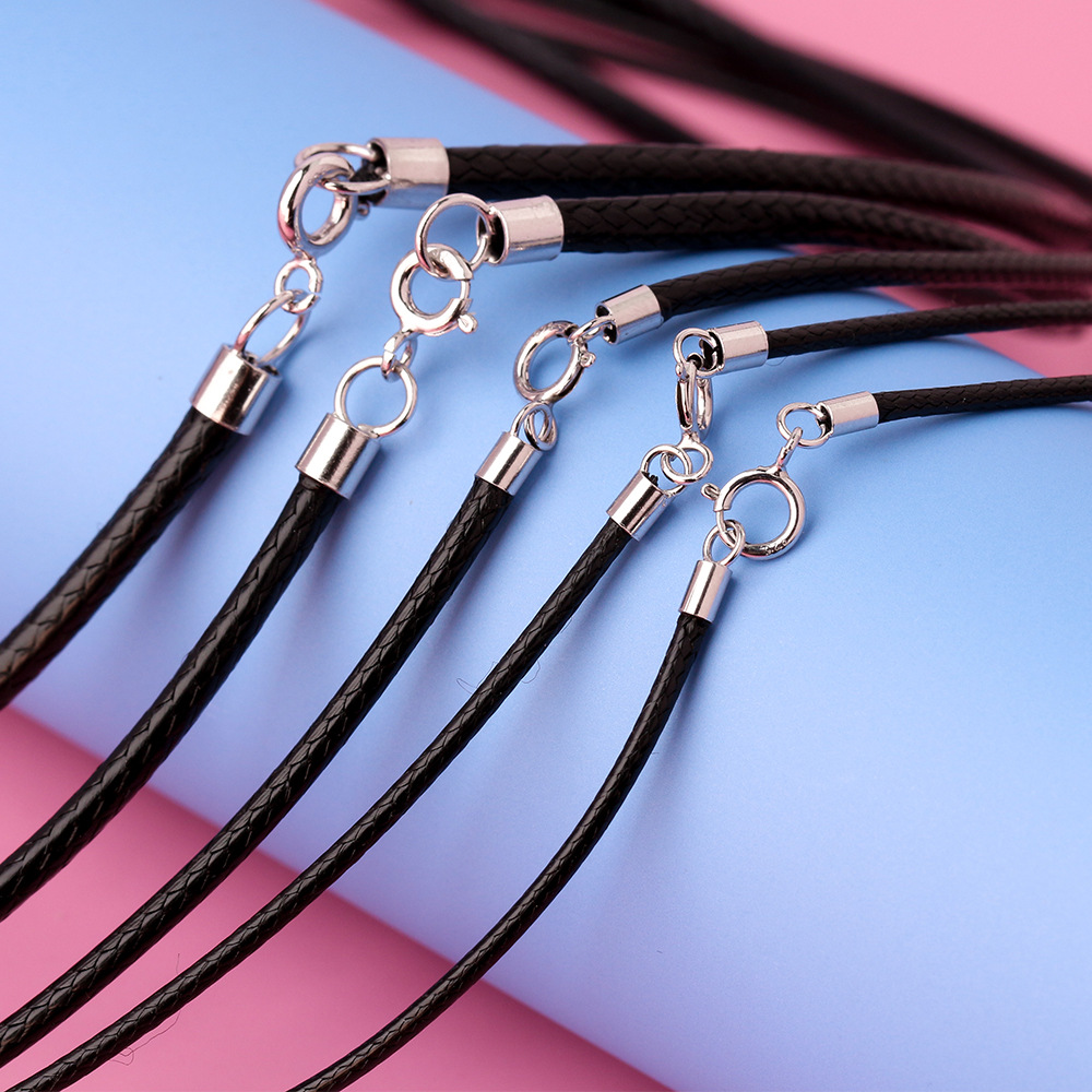 Cordón de Cuero Trenzado Negro - Jewelry Making In La reseña y precio