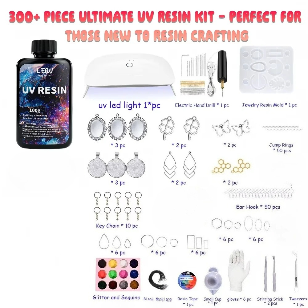Kit de Resina UV de 300 Piezas - Jewelry Making Light reseña y precio