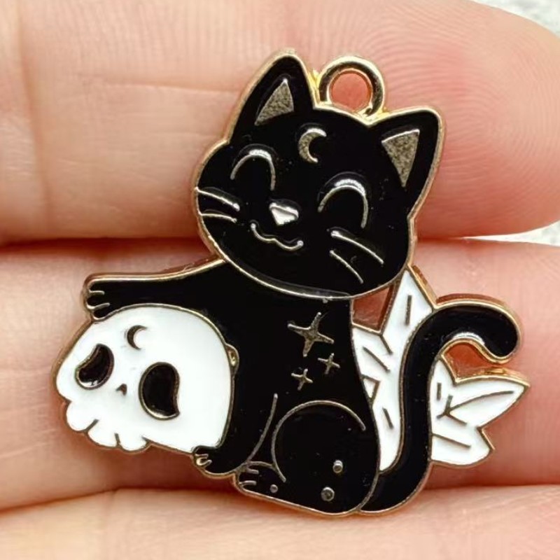 10 piezas de dijes de gato neg - Jewelry Making Pendants reseña y precio