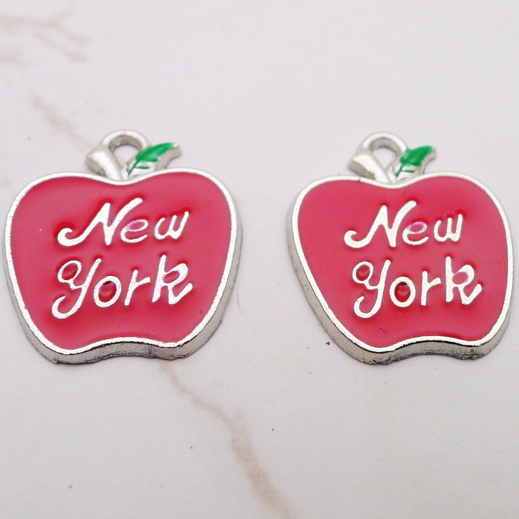 10 piezas de dijes de manzana  - Jewelry Making New York reseña y precio